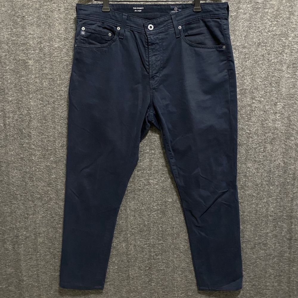 AG Adriano Goldschmied Everett‎ Jeans Mens 34x32 (34x27) Navy Blue Slim Straight